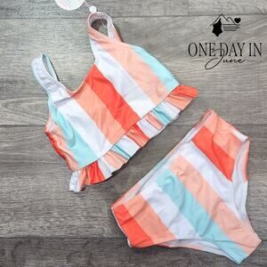 Arshiner Ruffle Edge Bikini Swimsuit Size 130 (7-8)